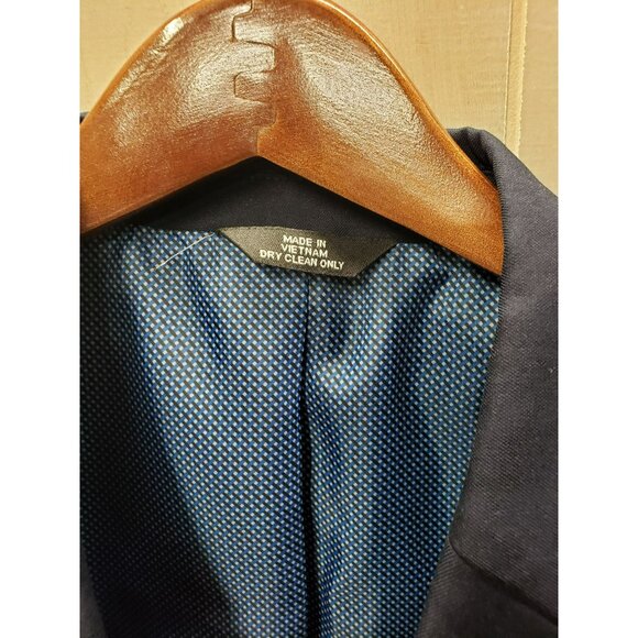 Haggar Active Series Blazer 42R Navy Tailored Fit Polyester Blend Double Vent - Picture 9 of 12